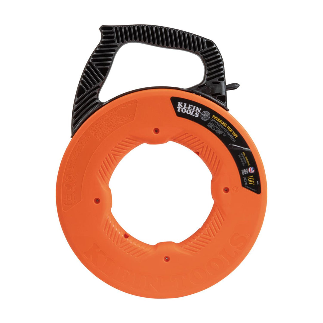 Klein Tools 56371 Fiberglass Fish Tape with Non-Conductive Tip, 100-Foot