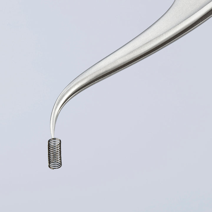 Knipex 92 32 29 4 1/2" Stainless Steel Gripping Tweezers--35° Angled-Needle Point Tips