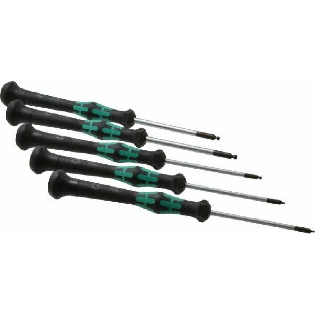 Wera 05345275001 Micro Ball End Hex Metric Precision Screwdriver Set, 5 Piece