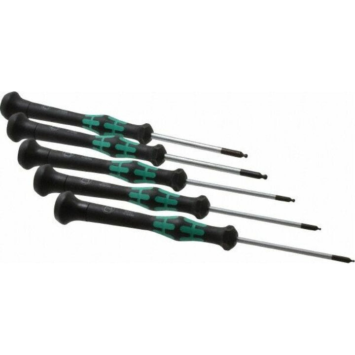 Wera 05345275001 Micro Ball End Hex Metric Precision Screwdriver Set, 5 Piece