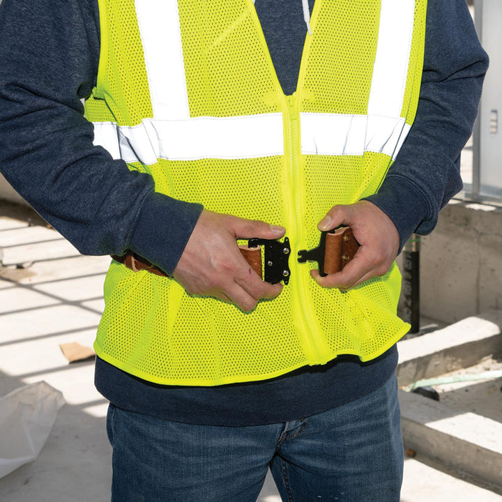 Klein Tools 5826L Quick Release Leather Belt, Large