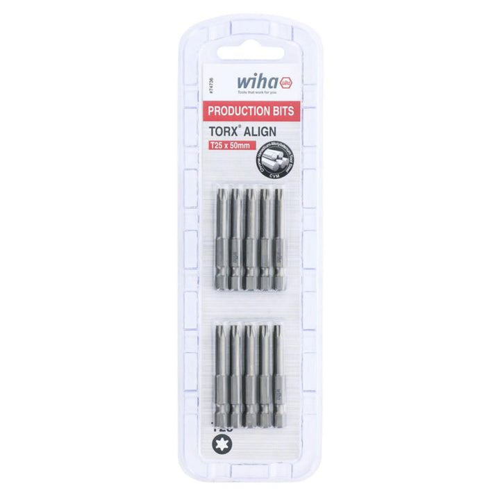 Wiha Tools 74736 TORX® Align Power Bit, T25 x 50 mm, 10 Pk.