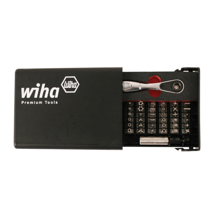 Wiha Tools 71988 Security Bits Collector with 1/4" Ratchet 39 Piece Set