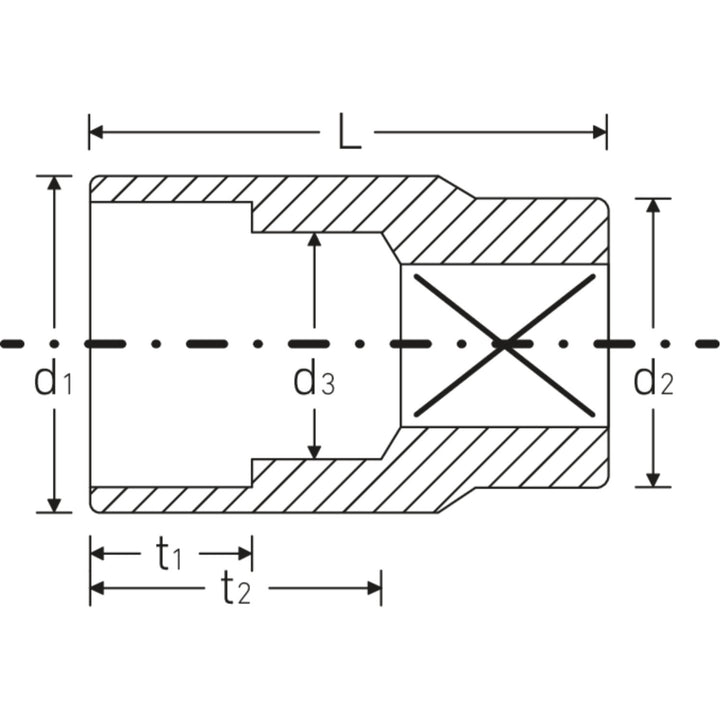 Stahlwille 02110007 456 6-pt Hex Socket, 7mm 3/8 Inch Drive