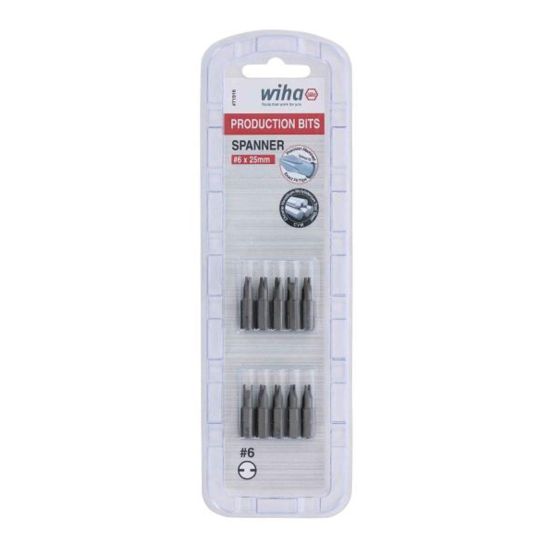 Wiha Tools 71916 Spanner Insert Bit, #6 x 25 mm, 10 Pk.