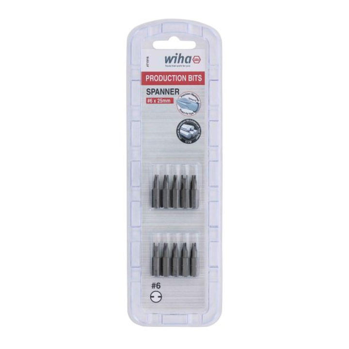 Wiha Tools 71916 Spanner Insert Bit, #6 x 25 mm, 10 Pk.
