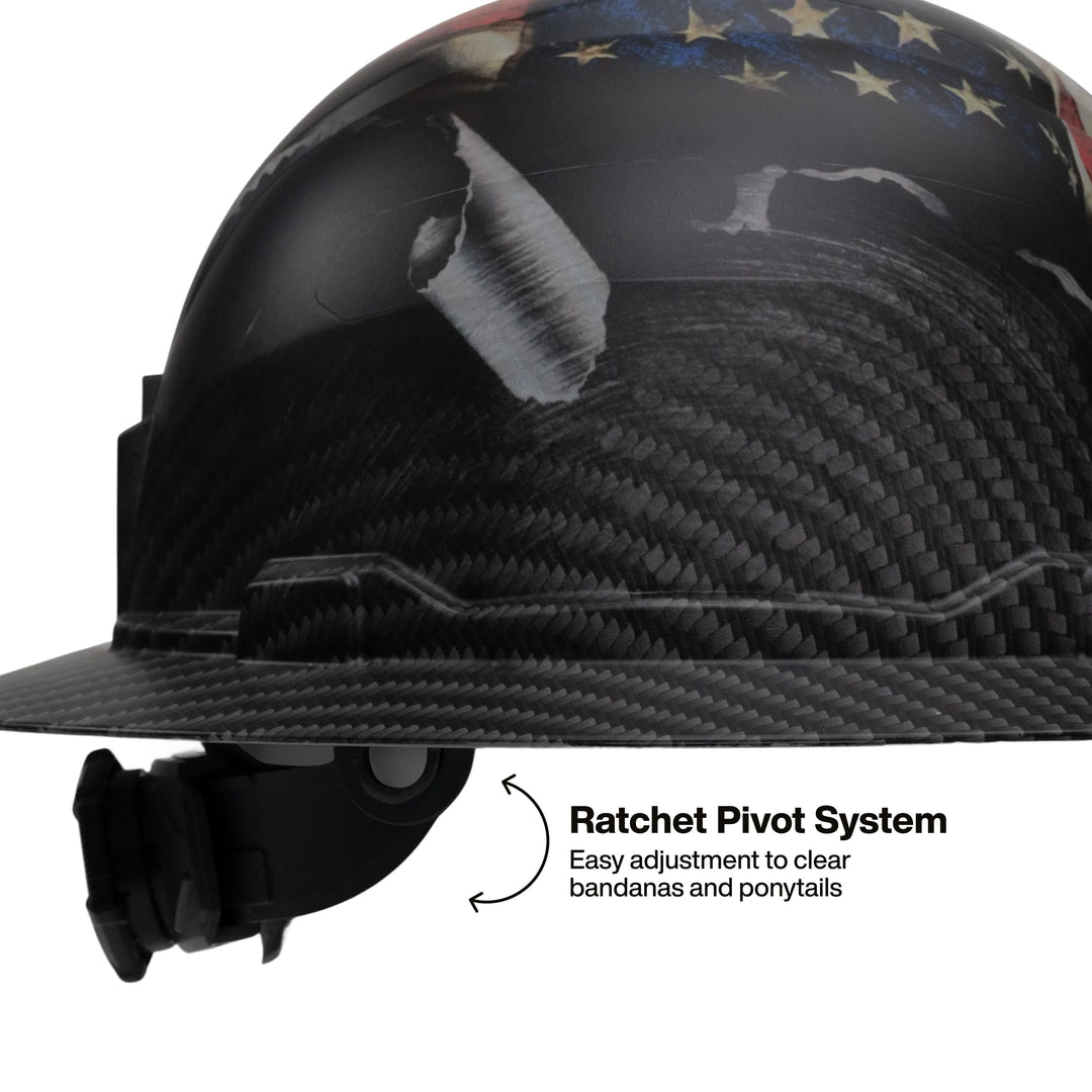 Klein Tools 60346FS Hard Hat, Freedom Series KARBN Pattern, Non-Vented Full Brim, Class E