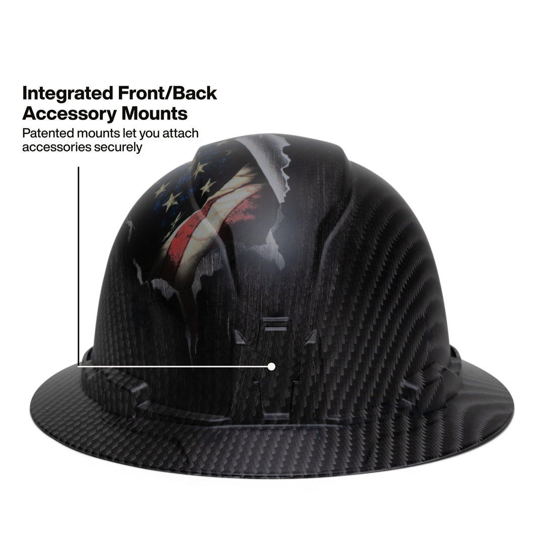 Klein Tools 60346FS Hard Hat, Freedom Series KARBN Pattern, Non-Vented Full Brim, Class E