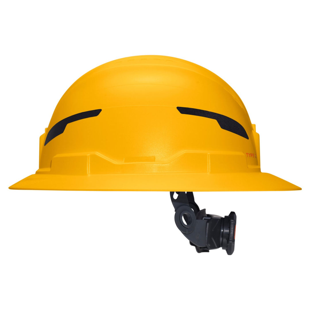 Klein Tools 60489T2 Class E Type-2 Hard Hat, Non-Vented Full Brim Style with Strap, Yellow