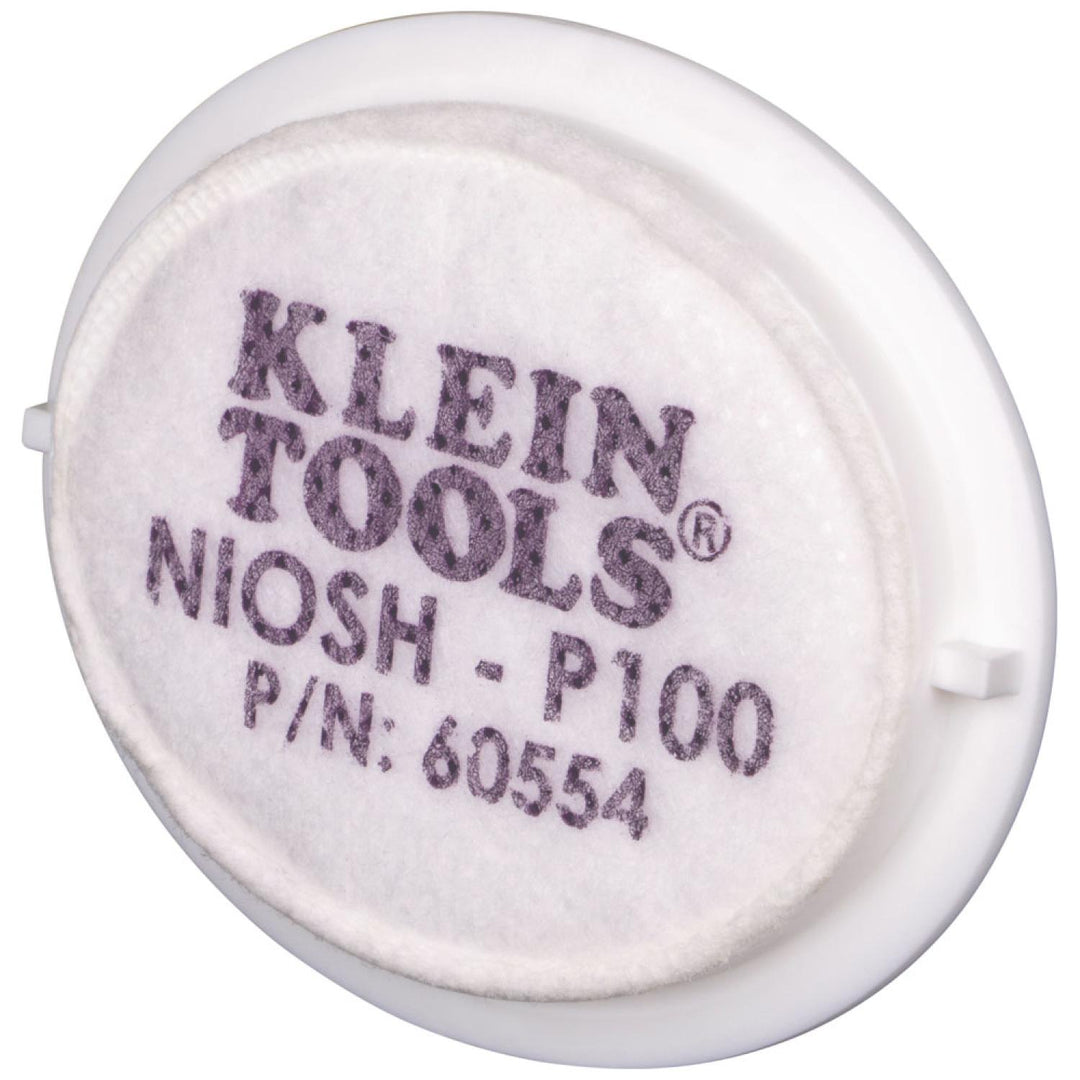 Klein Tools 60554 P100 Half-Mask Respirator Replacement Filters, 2-Pack