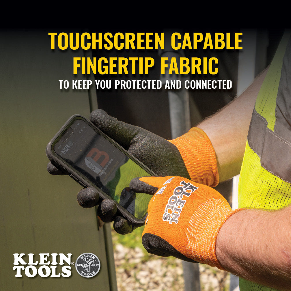Klein Tools Knit Dipped Gloves, Cut Level A1, Touchscreen, 1-Pair