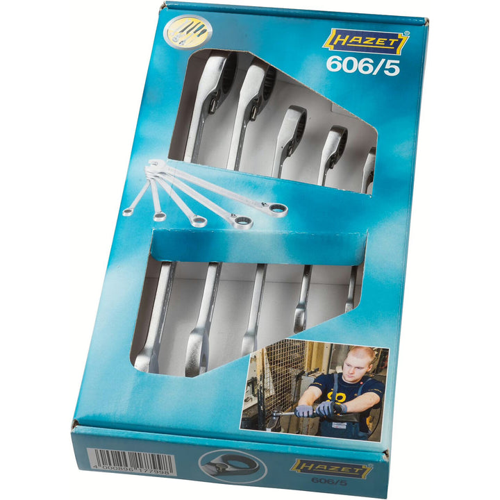Hazet 606/5 Ratcheting combination wrench set