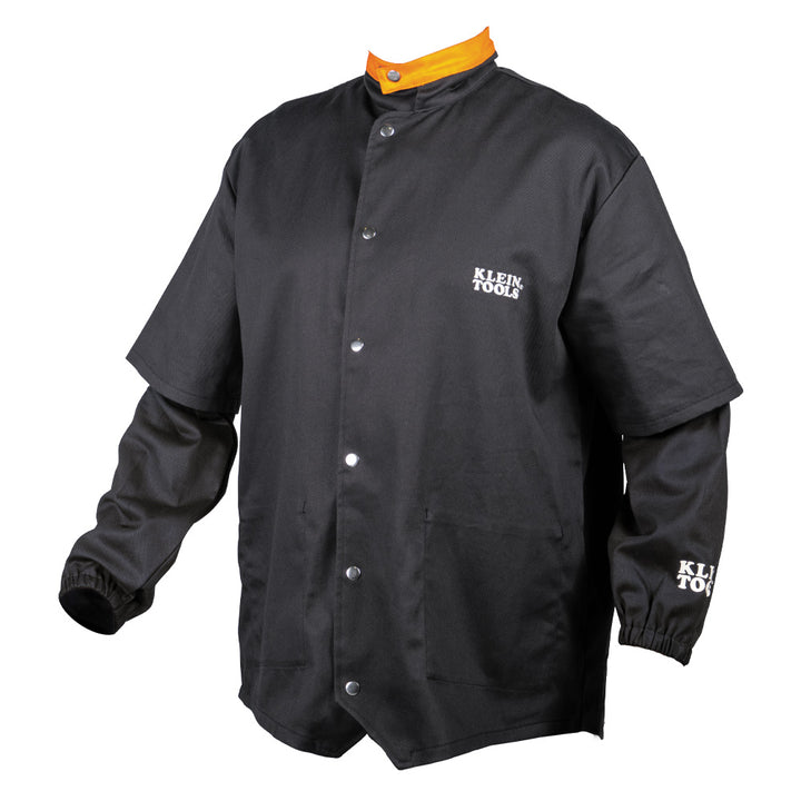 Klein Tools 60788 Flame-Resistant Welding Jacket with Removable Welding Sleeves, Large