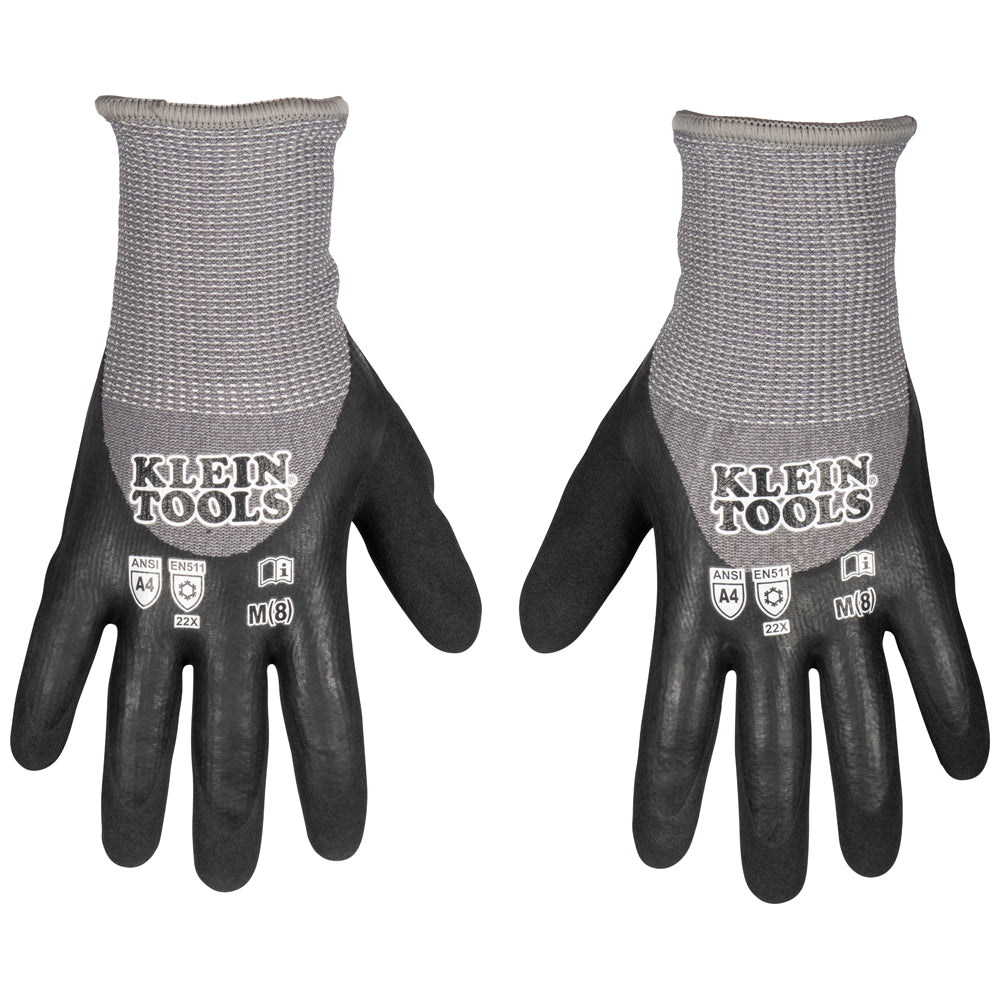 Klein Tools Winter Knit Dipped Gloves, Cut Level A4, Touchscreen