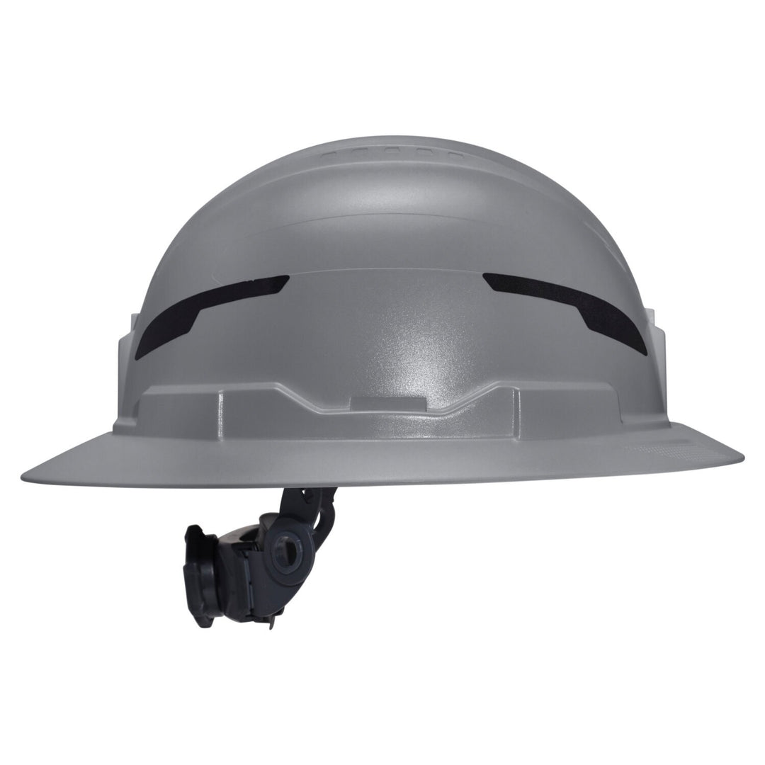 Klein Tools 60863T2 Class E Type-2 Hard Hat, Non-Vented Full Brim Style with Strap, Gray