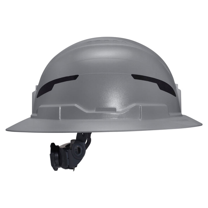 Klein Tools 60863T2 Class E Type-2 Hard Hat, Non-Vented Full Brim Style with Strap, Gray