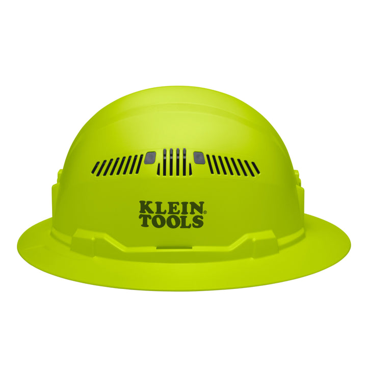 Klein Tools 60911 Hard Hat, Vented, Full Brim Style, High Visibility Lime