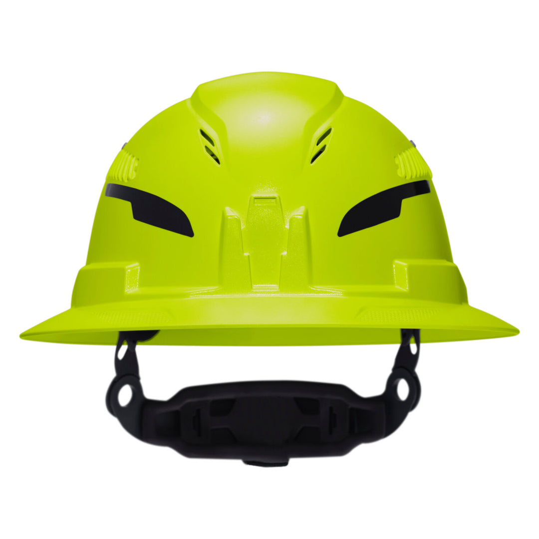 Klein Tools 60911T2 Class C Type-2 Hard Hat, Vented Full Brim with Strap, High Visibility Lime