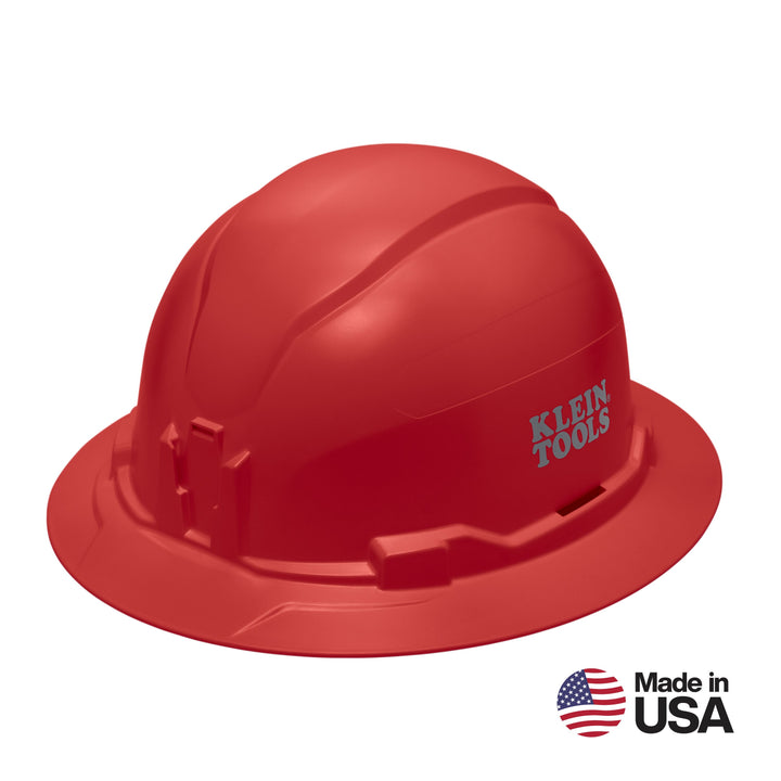 Klein Tools 60920 Hard Hat, Non-Vented, Full Brim Style, Red
