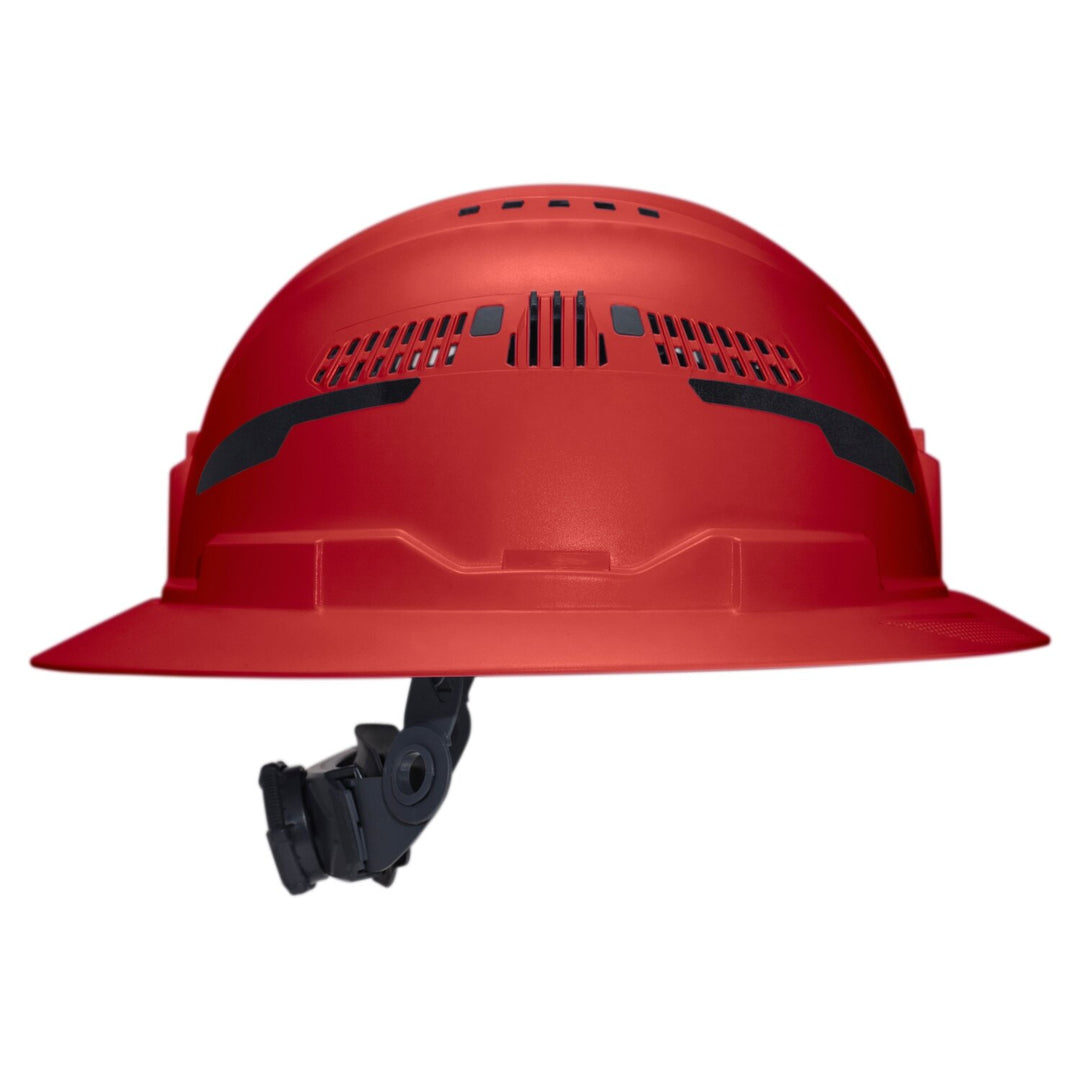 Klein Tools 60921T2 Class C Type-2 Hard Hat, Vented Full Brim with Strap, Red