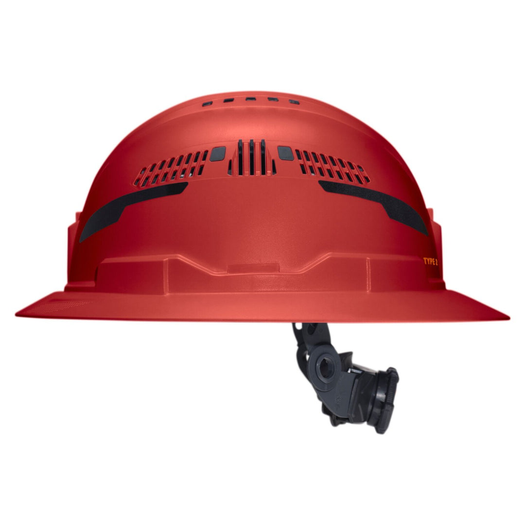 Klein Tools 60921T2 Class C Type-2 Hard Hat, Vented Full Brim with Strap, Red