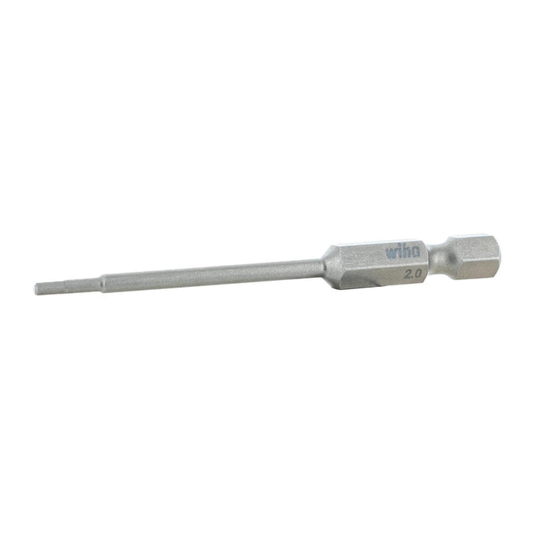 Wiha Tools 74351 Hex Metric Power Bit, 2.0 mm x 70 mm, 10 Pk.