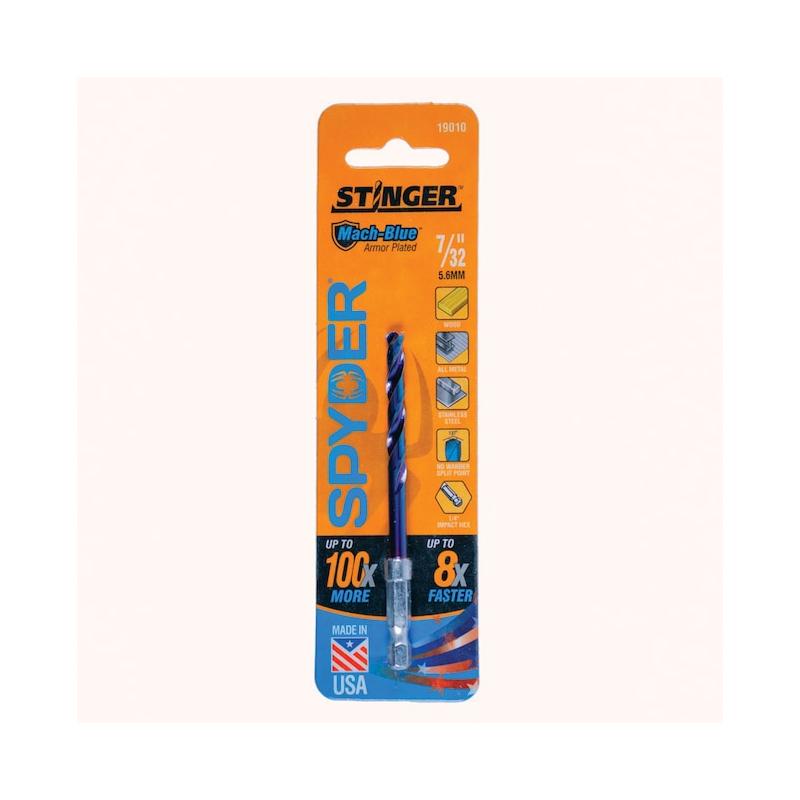 Spyder 19010 Stinger Mach-Blue 7/32-in 3-7/8-in High-speed Steel Twist Drill Bit