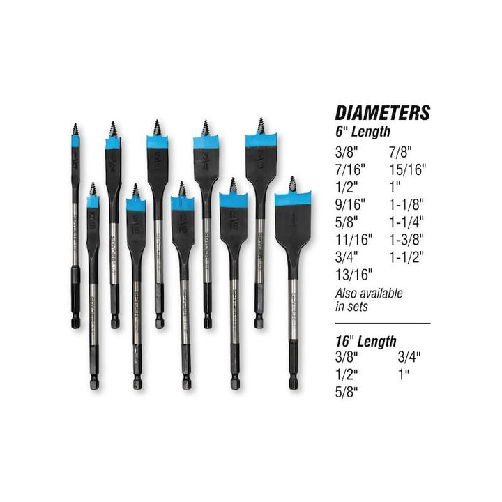Spyder 11033 SPY Stinger Spade Bit 1" X 6" - 2PK