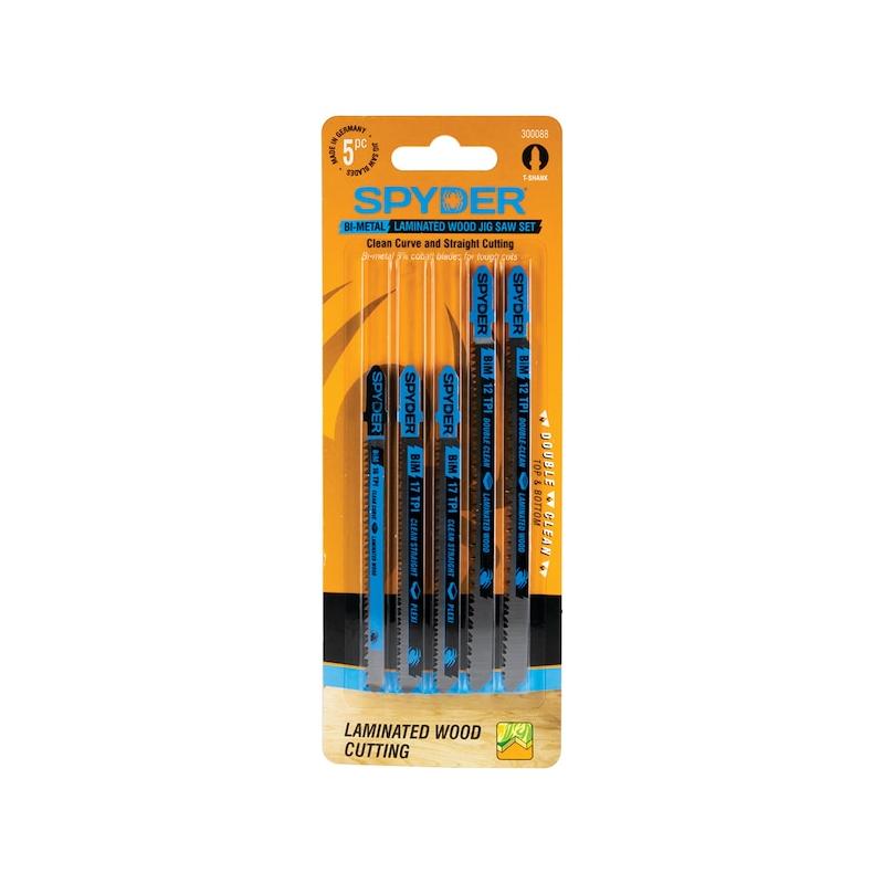 Spyder 300088 Bi-Metal Single-Sided T-Shank Jig Saw Blade Set 5Pc