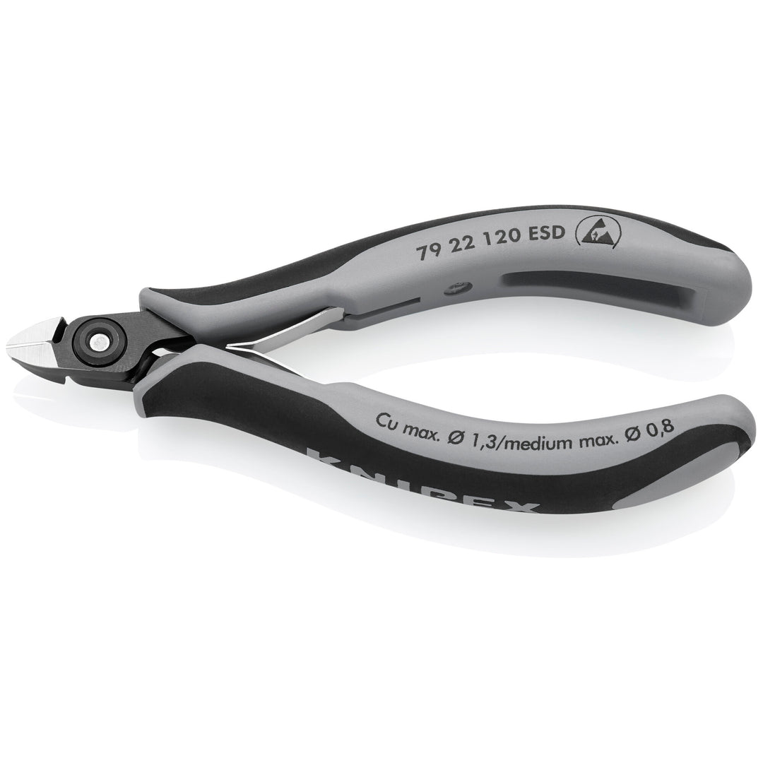 Knipex 79 22 120 ESD 4 3/4" Electronics Diagonal Cutters-ESD Handles