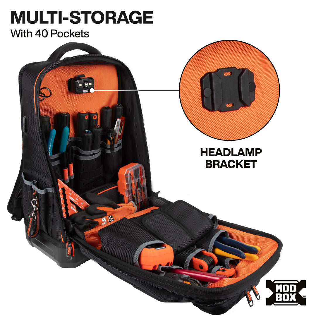 Klein Tools 62809MB MODbox Hardshell Backpack, 40 Pockets