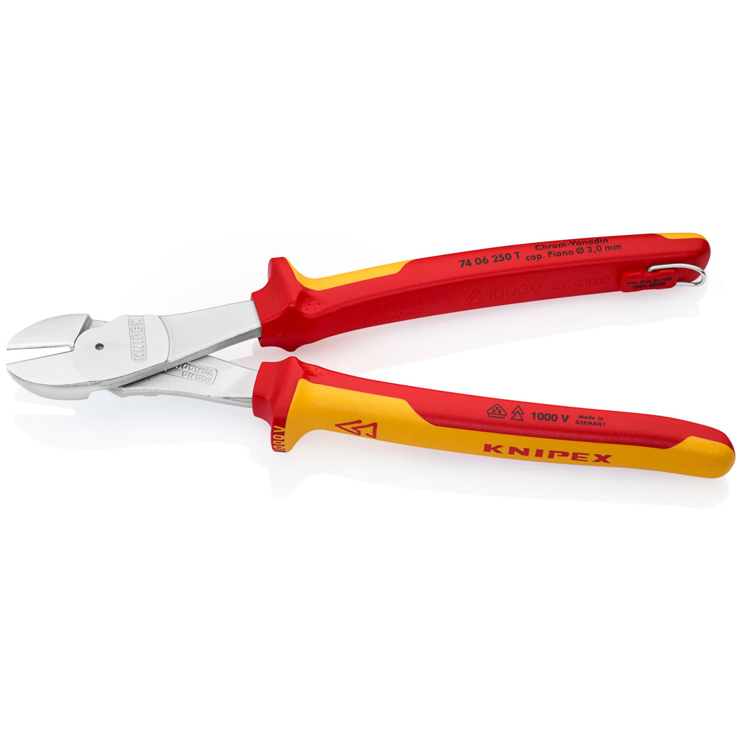 Knipex 74 06 250 T 10" High Leverage Diagonal Cutters-1000V Insulated-Tethered Attachment