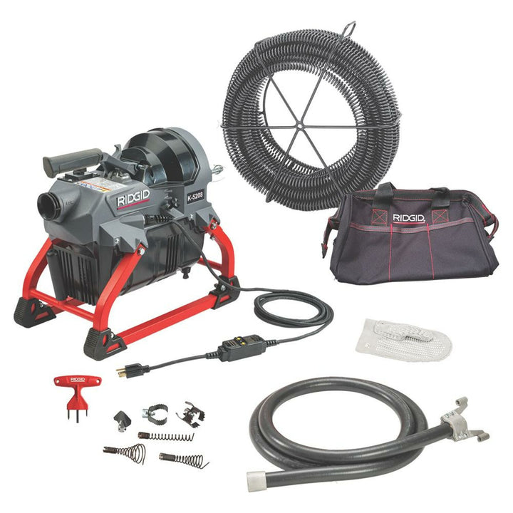Ridgid 64248 K-5208 Drain Cleaner Machine with C11 Cables, A-8 Cable Carrier & Toolbox
