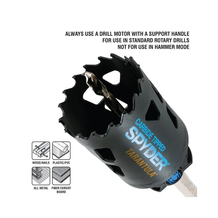 Spyder 600925 9pc Tarantula Carbide Tipped, Metal Cutting Hole Saw Set
