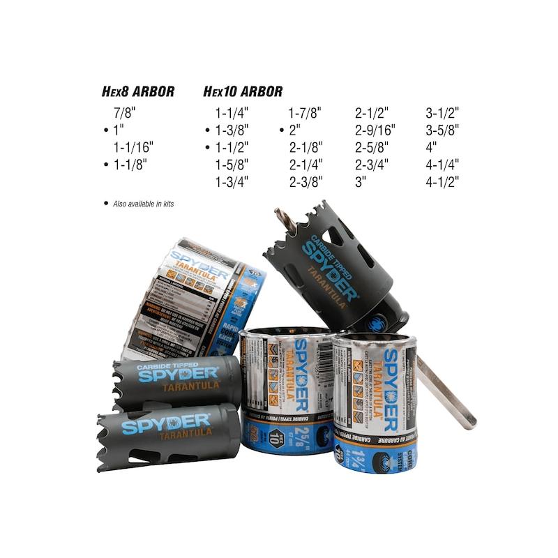 Spyder 600923  6PC Tarantula Carbide Tipped, Metal Cutting Hole Saw Set