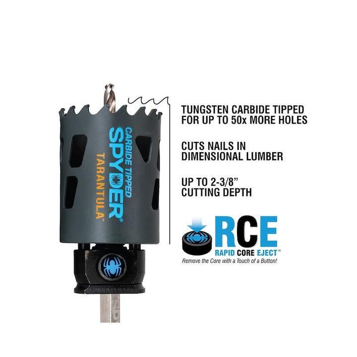 Spyder 600925 9pc Tarantula Carbide Tipped, Metal Cutting Hole Saw Set