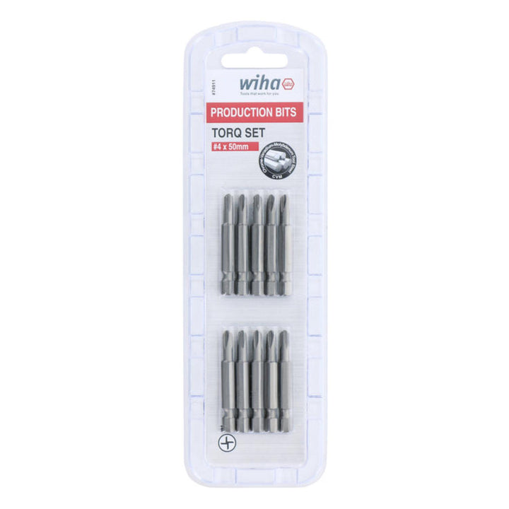 Wiha Tools 74911 Torq-Set Power Bit, #4 x 50 mm, 10 Pk.