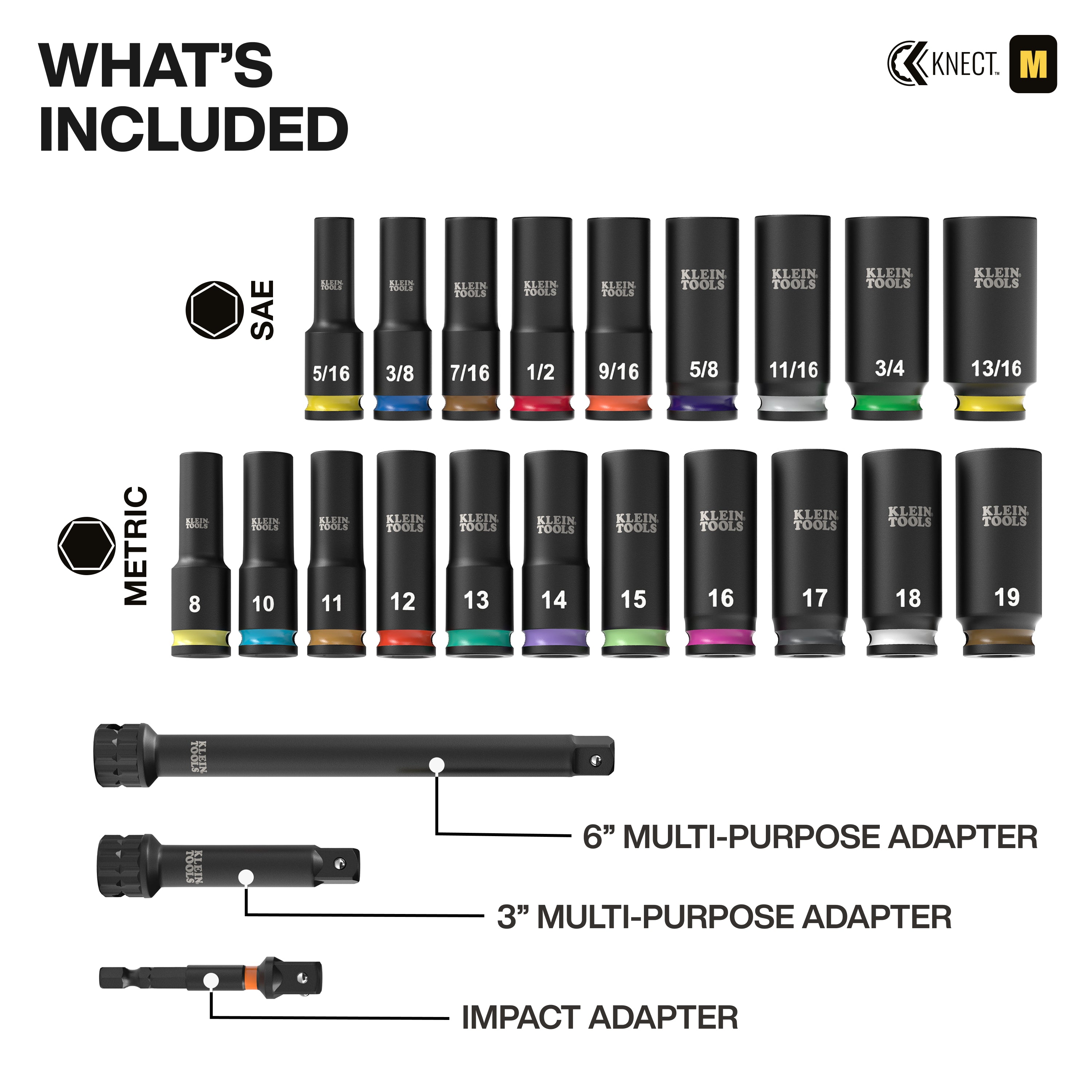 Klein Tools 65121IMPCT KNECT Deep-Well 3/8