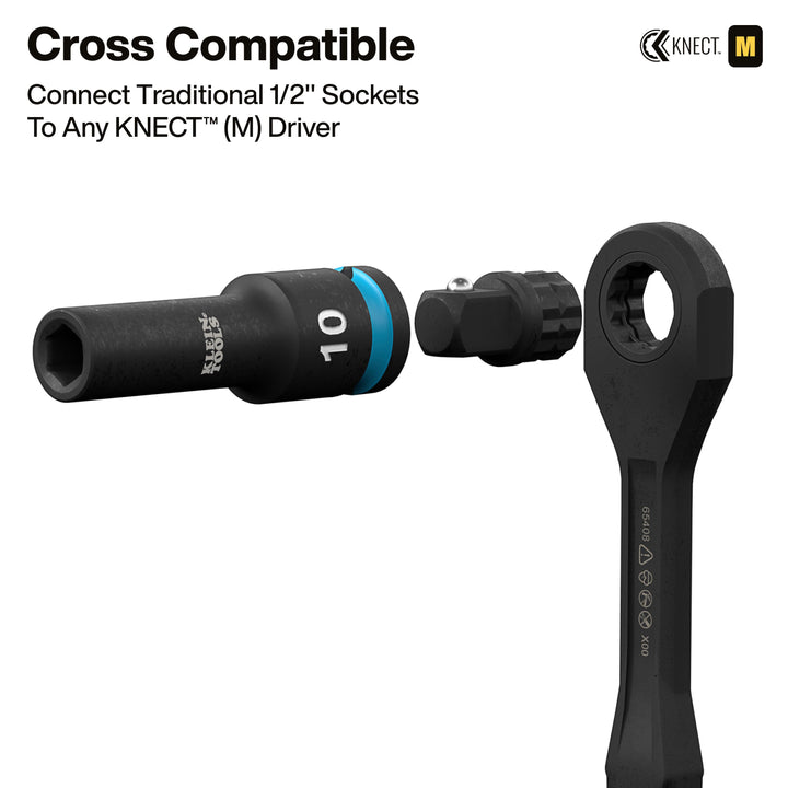 Klein Tools 65123HD KNECT 1/2" Deep-Well Impact Socket Set, SAE / Metric, 28 Pc.