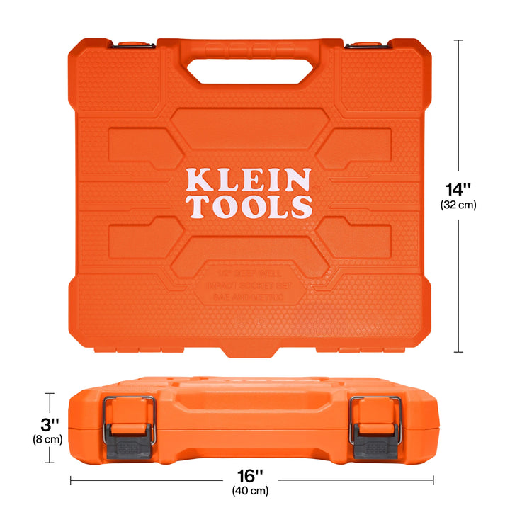 Klein Tools 65123HD KNECT 1/2" Deep-Well Impact Socket Set, SAE / Metric, 28 Pc.
