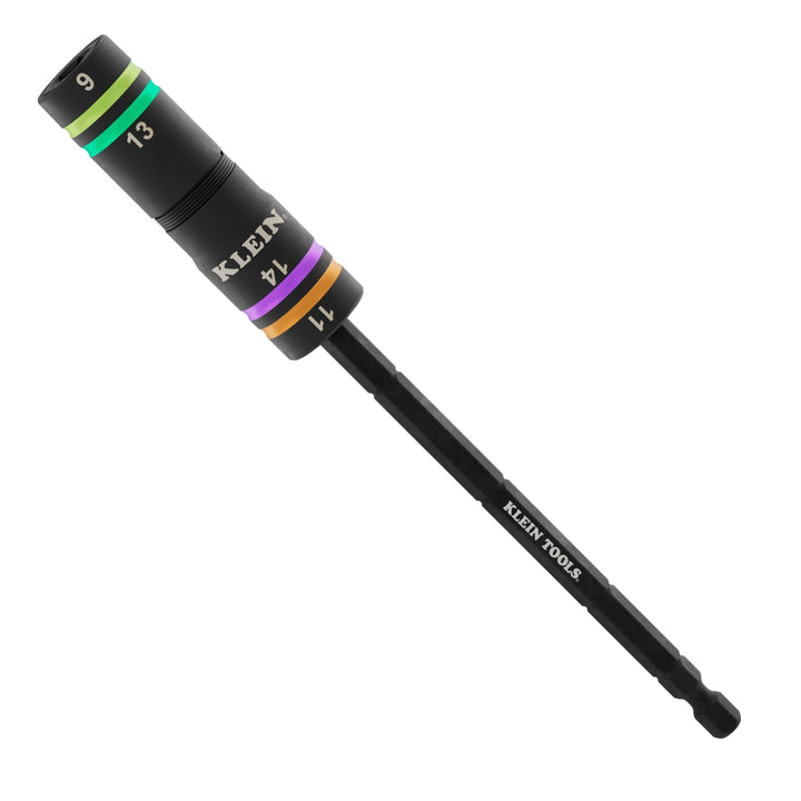 Klein Tools 6512MQS Quad-4 Heavy-Duty Impact Flip Socket, Metric, 6-1/2-Inch Shaft, 2-Piece