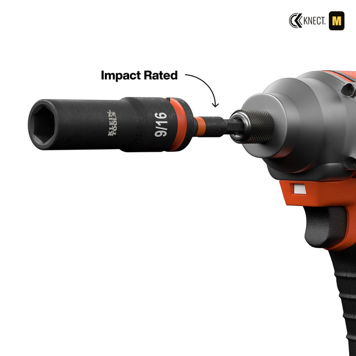 Klein Tools 65148HD KNECT 3/8" Deep and Shallow Impact Socket Set, SAE / Metric, 44 Pc.