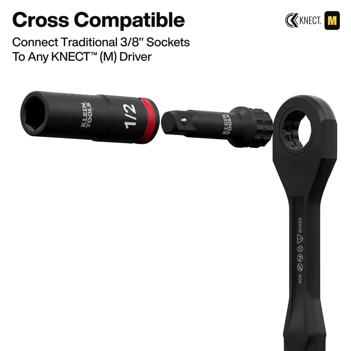 Klein Tools 65148HD KNECT 3/8" Deep and Shallow Impact Socket Set, SAE / Metric, 44 Pc.