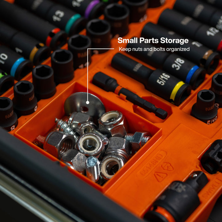 Klein Tools 65148HD KNECT 3/8" Deep and Shallow Impact Socket Set, SAE / Metric, 44 Pc.