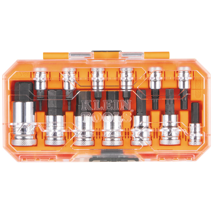 Klein Tools 65213HEX Knurled Hex Bit Socket Set, SAE, 13 Pc.
