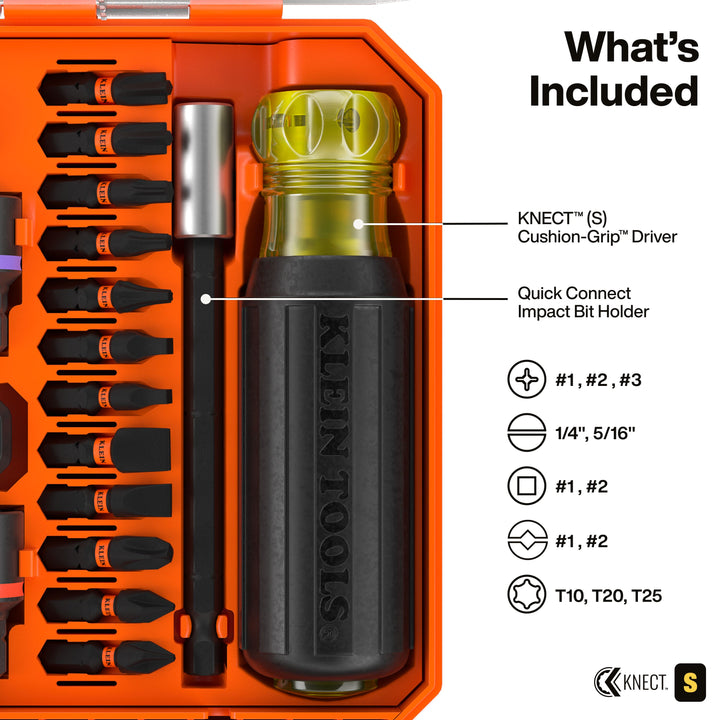 Klein Tools 65302KNECT KNECT Pass-Through and Impact Socket Set, SAE and Metric, 33-Piece