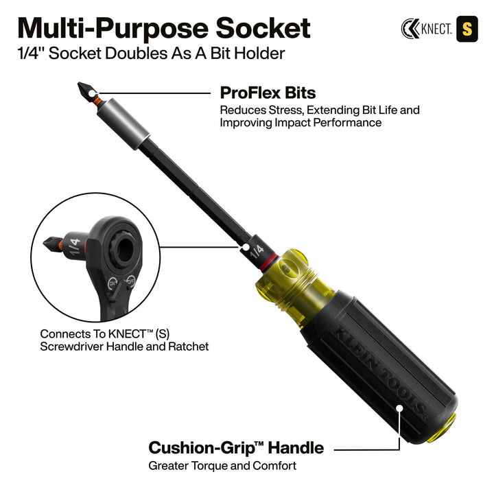 Klein Tools 65302KNECT KNECT Pass-Through and Impact Socket Set, SAE and Metric, 33-Piece
