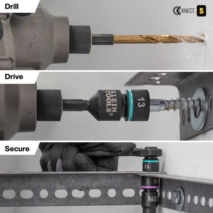 Klein Tools 65304KNECT KNECT Impact-Rated Drill and Driver Combo Set, SAE & Metric, 65 Pc.