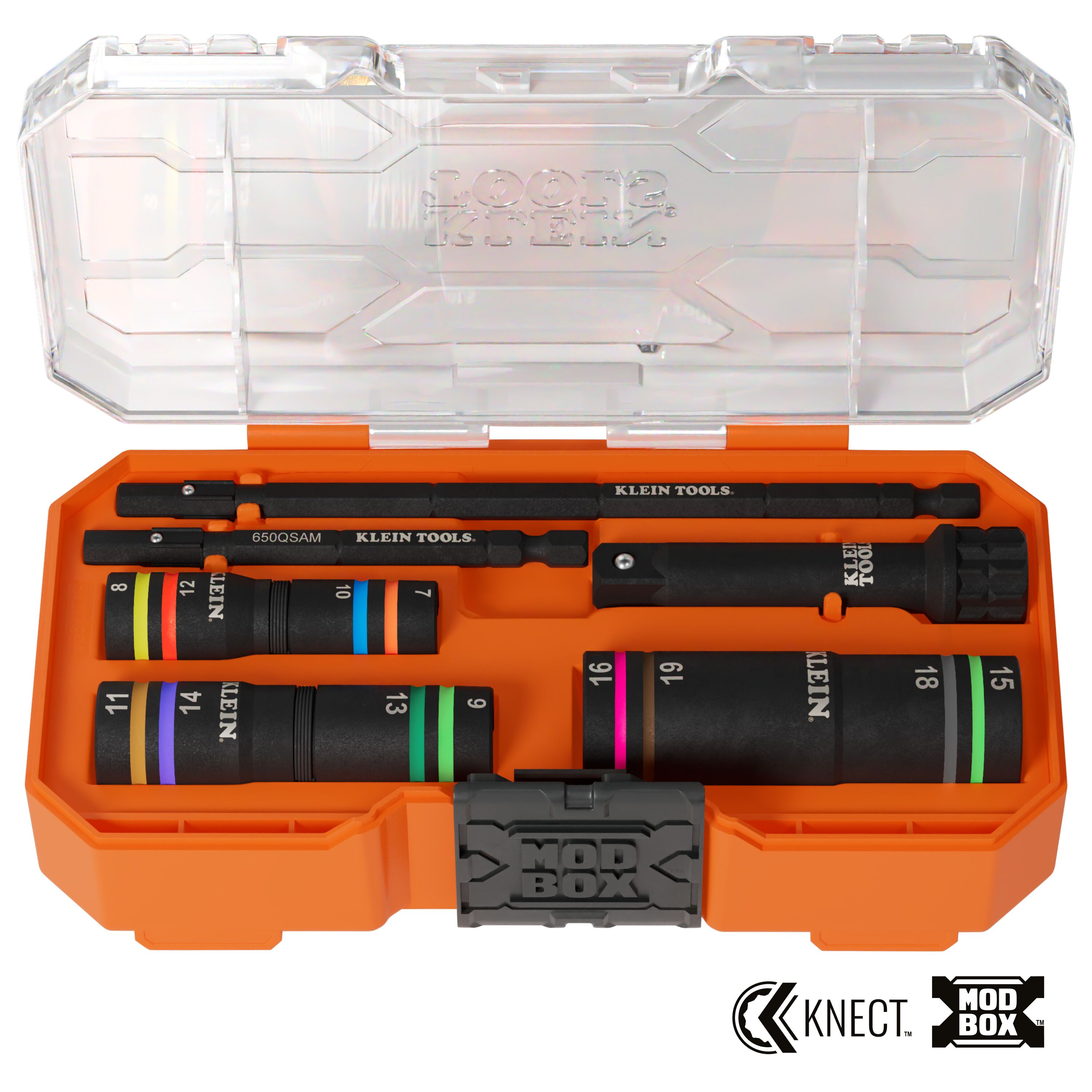 Klein Tools 653MQS KNECT Quad-12 Heavy-Duty Impact Flip Sockets
