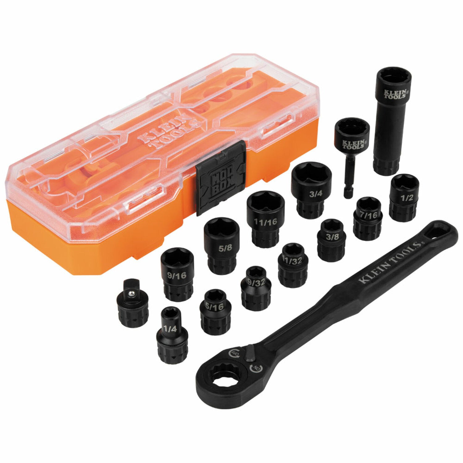Klein Tools 65400 Impact-Rated Pass Through Socket Set, 8 1/2